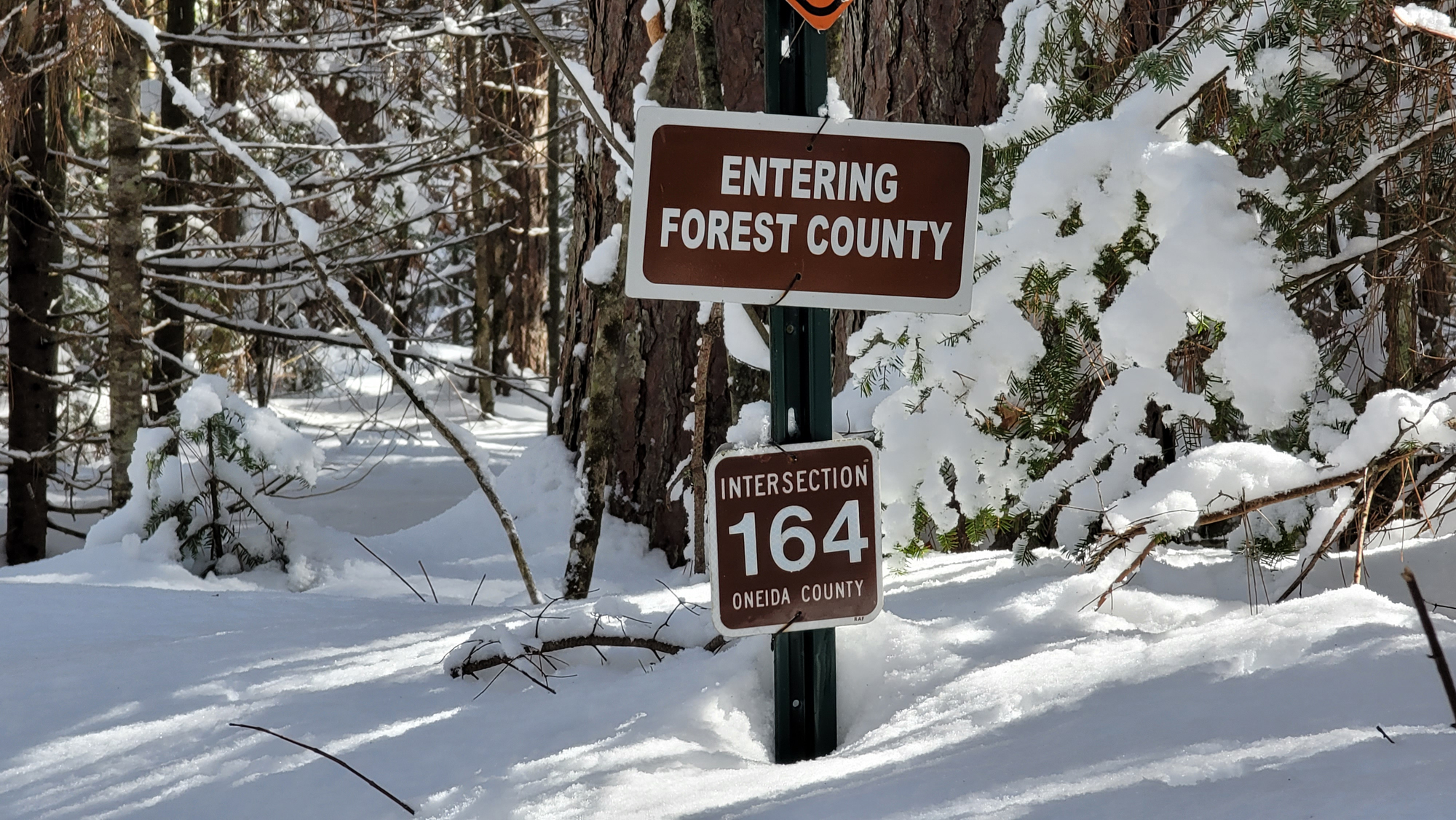 Kimball Creek trail entering Forest county.