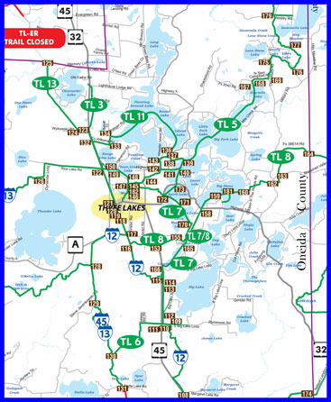 Inset A - detail of Three Lakes